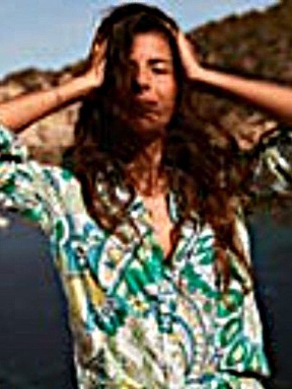 Boden Sienna Linen Shirt in Emerald Foliage Paisley Sz 4 - Picture 3 of 4